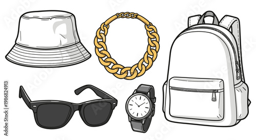 Fashion accessories on a white background 1.