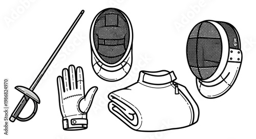 Fencing equipment for competitive athletes.