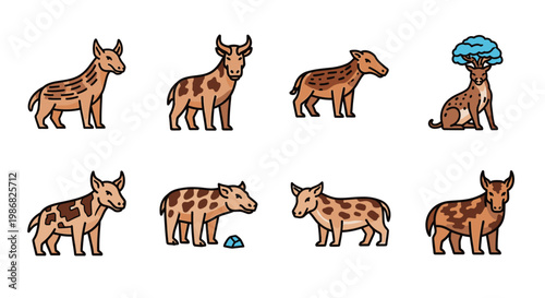 Group of hyenas standing together.