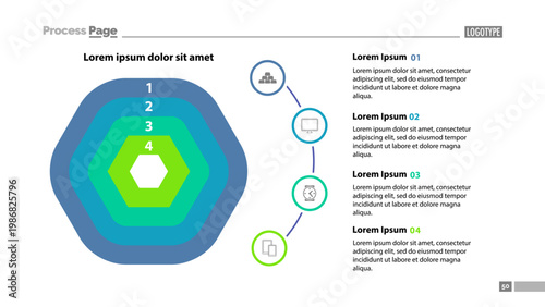Four layer flow chart slide template