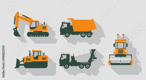 Heavy construction machines and vehicles 1.