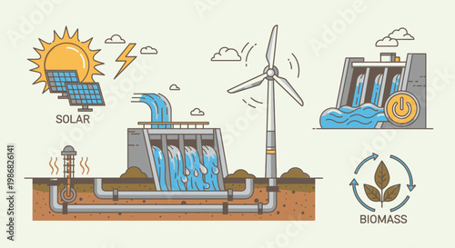 Hydroelectric Dam Renewable Energy System.
