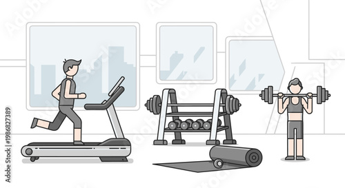 Man running on treadmill machine fast.