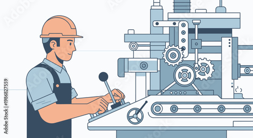 Man working on industrial machine tool 1.