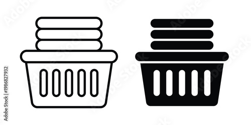 Laundry basket icon design Illustration set for Projects