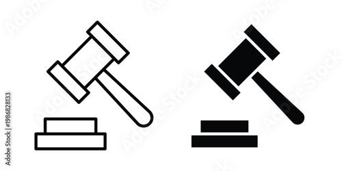 law gavel icon design Illustration set for Projects