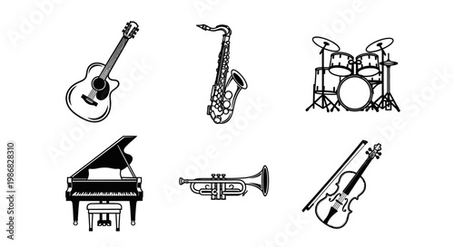 Musical instruments for music making ensemble.