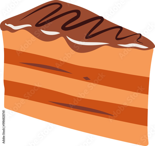 Illustration of Slice of Chocolate Cake
