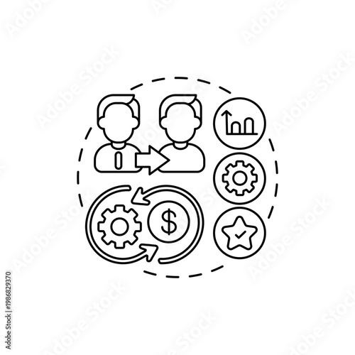 Skills, abilities and knowledge concept icon. Duties and responsibilities idea thin line illustration. Terms of reference. Vector isolated outline RGB color drawing