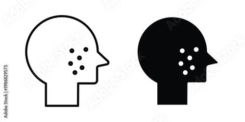 Man acne on face icon design Illustration set for Projects