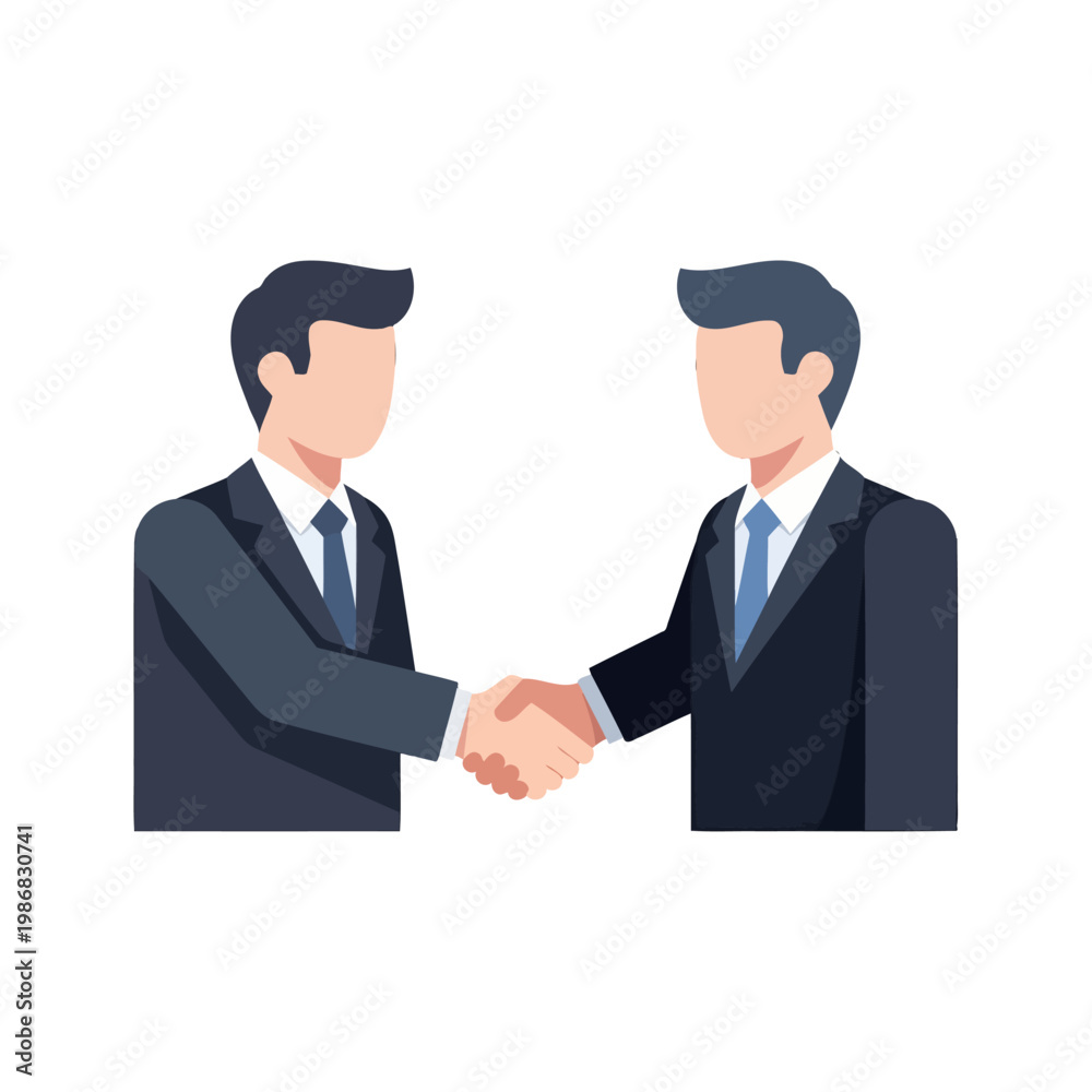 Fototapeta premium Two professional businessmen shaking hands to finalize a successful business agreement