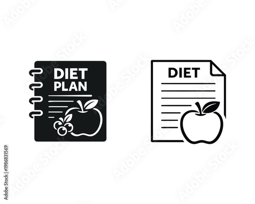 Diet Plan and Nutrition Document Icons