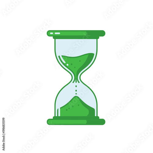 A green hourglass icon representing the concept of passing time and measurement