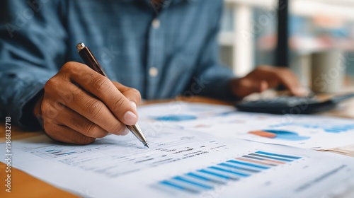 business owner reviewing annual financial report