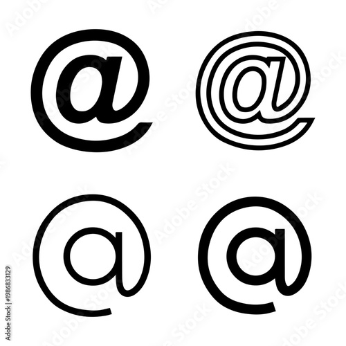 Creative @ Symbol Icon Set for Digital Use.