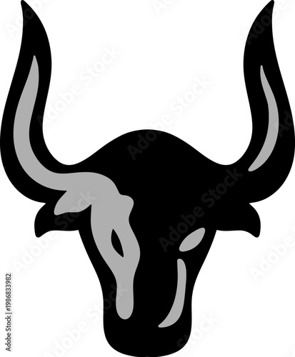 Bull Head Silhouette Strong Animal Illustration