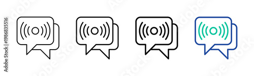 Live Chat Icon Collection Different Style Outline