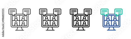 Video Conference Icon Collection Different Style Outline