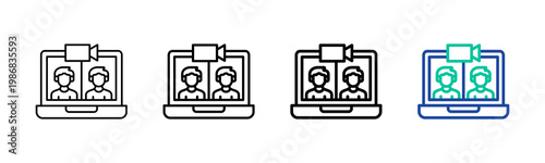 Virtual Meeting Icon Collection Different Style Outline
