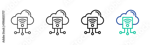 Iot Icon Collection Different Style Outline