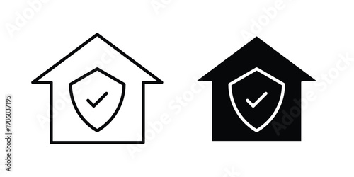Safe home icon design Illustration set for Projects