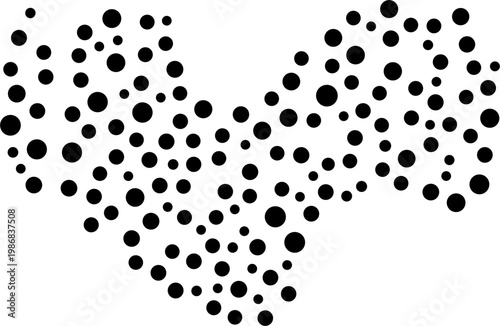 Black dots form heart shape