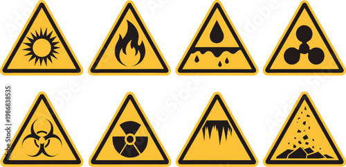 Warning signs for hazardous materials and conditions