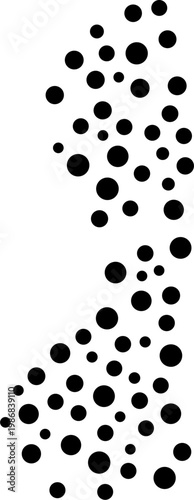 Black dots scattered on white