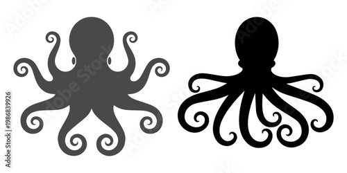 Creative Sea Creature Silhouette Illustration.