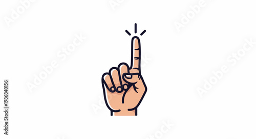 Hand gesture with index finger pointing up, indicating a key point