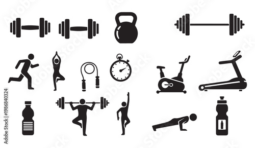 set of fitness icons