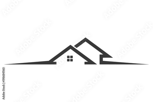 Stylish House Roof Logo for Property Branding.