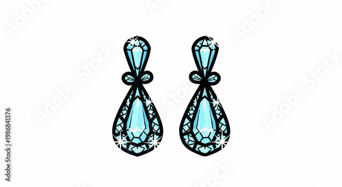 Glittering teardrop gem earrings with a bow accent