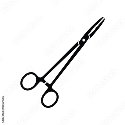 Medical Stainless Steel Forceps Surgical Tool Illustration