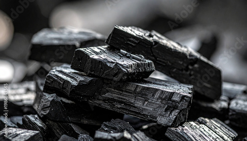 Charcoal Texture Natural Black Surface