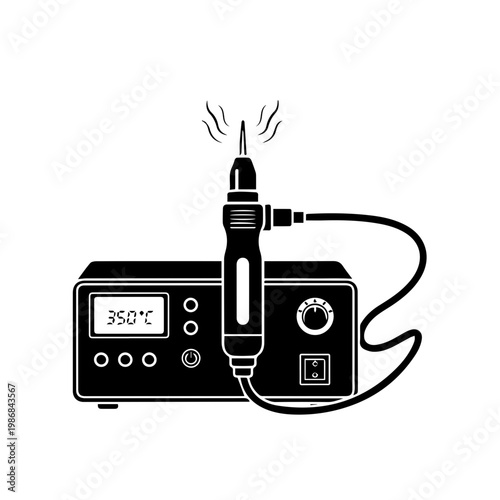 Electric engraving tool with digital display and cord