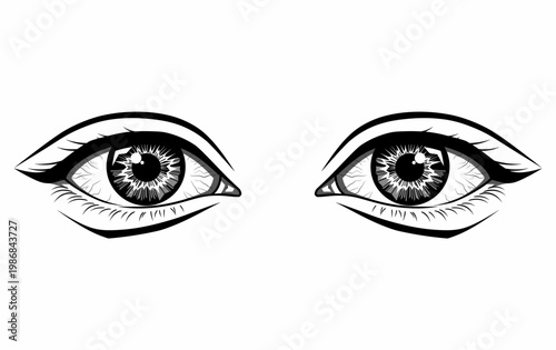 a close-up illustration of human eyes.