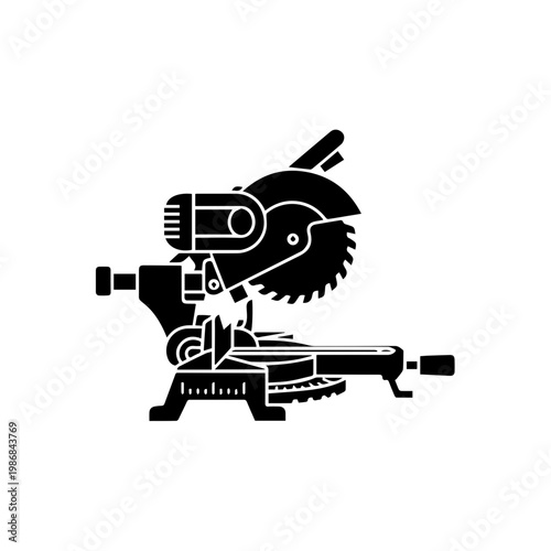 A circular saw cutting through a plank of wood