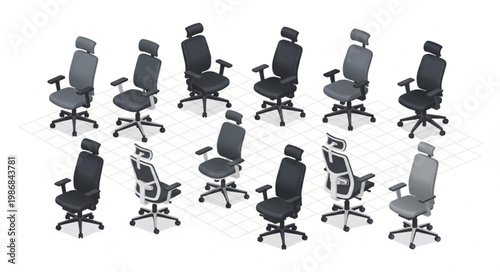 Collection of Modern Ergonomic Office Chairs.