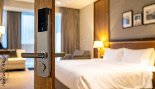 Smart Door Lock Modern Hotel Room