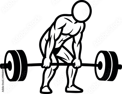 Man lifting weights in gym exercising muscles fitness training  one person