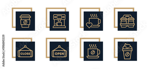 Coffee, coffee shop, cafe, barista, beverage, drink, coffee beans, cafe Icon Pack for Website, Apps and UI Interfaces