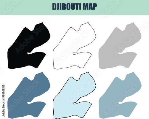 Djibouti Map Representations with Diverse Styles and Color Schemes for Geographic Data