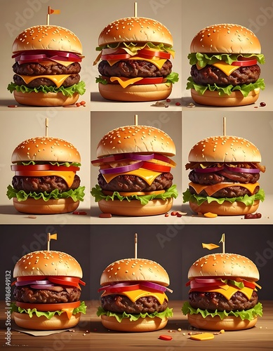 Delicious burger variety