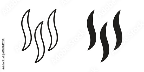 Aroma icon design. Editable outlined stroke and solid symbols