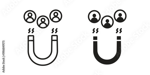 Attraction icon design. Editable outlined stroke and solid symbols