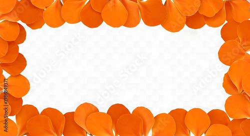 Orange Petal Frame: 3D Rendered Elegance
