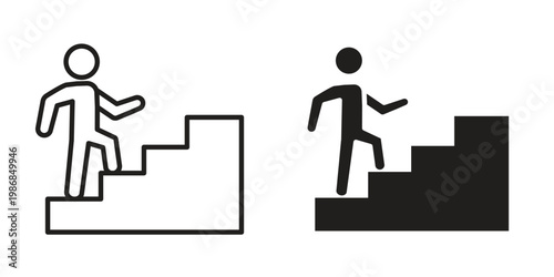 Beginner icon design. Editable outlined stroke and solid symbols