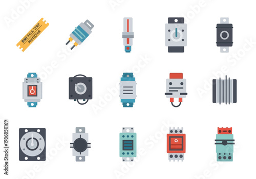 Various electronic components are arranged neatly on a flat surface for inspection.