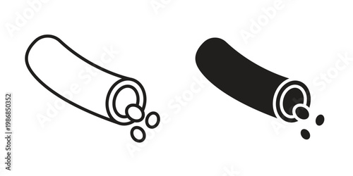 Blood vessel icon design. Editable outlined stroke and solid symbols